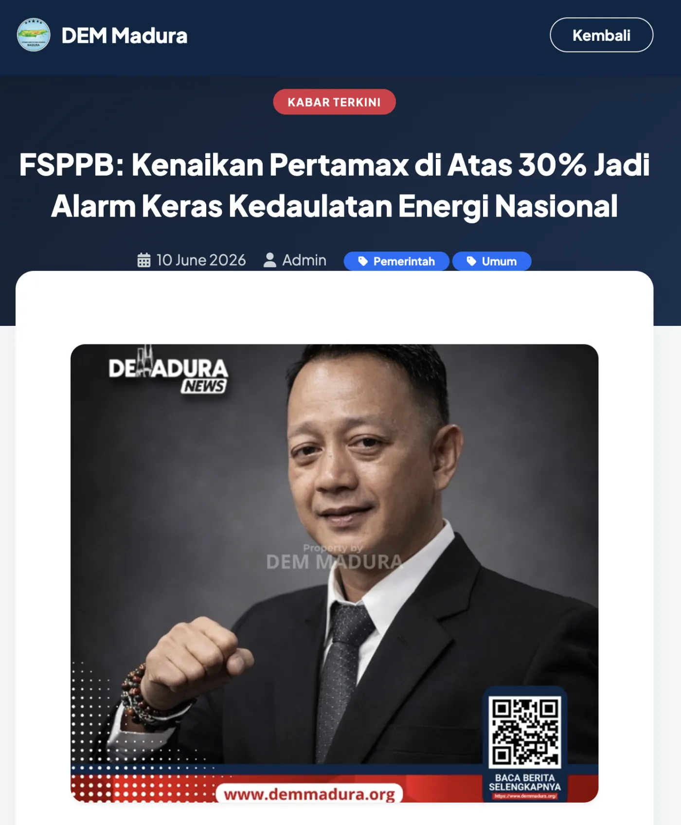 FSPPB: Kenaikan Pertamax di Atas 30% Jadi Alarm Keras Kedaulatan Energi Nasional